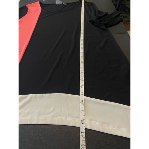 Chicos 1 Tunic Top Womens M 8 Scoop Neck Long Sleeve Colorblock Stretch - Picture 7 of 11